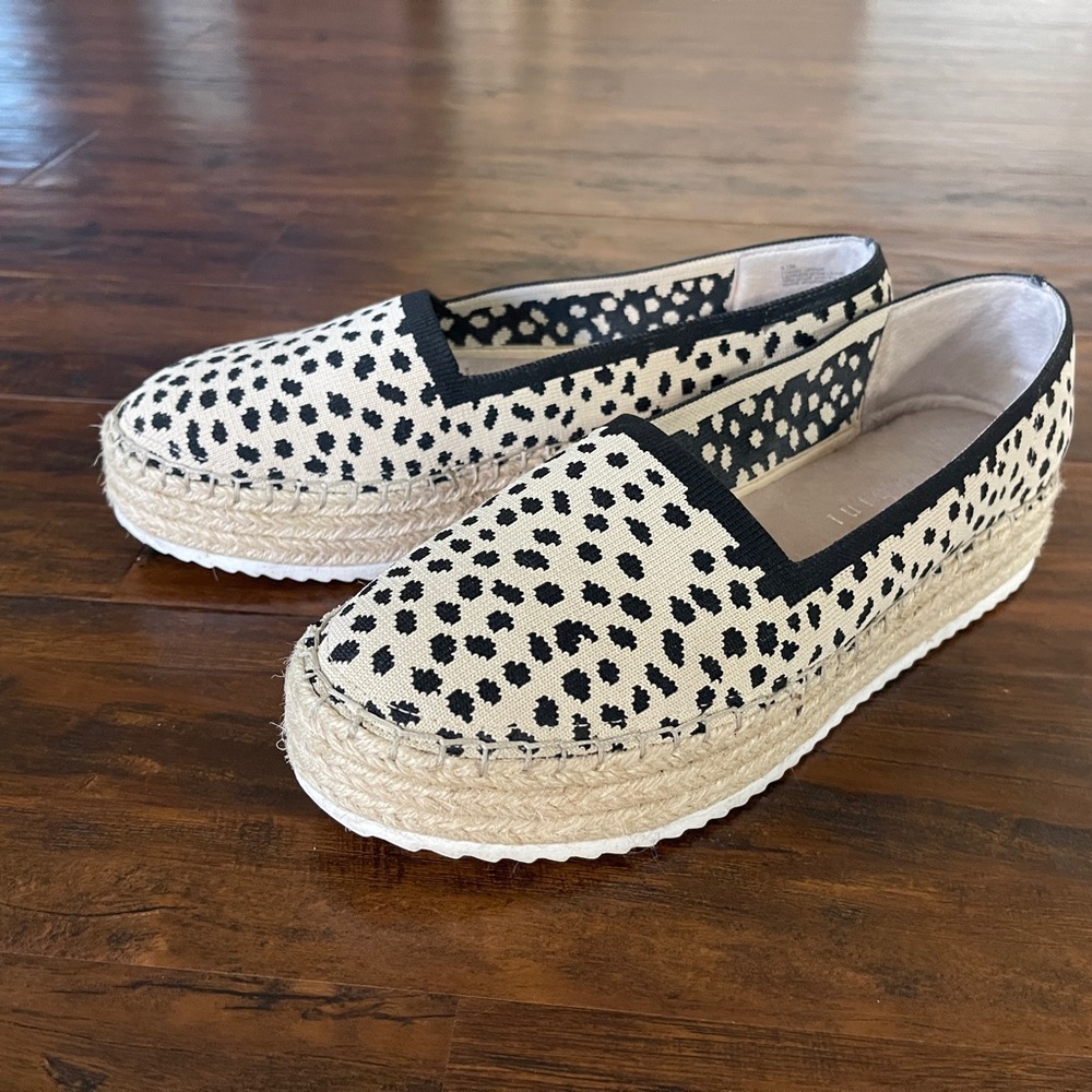 Gianni Bini Shyleah, stretch knit platform espadrilles, size 8.5